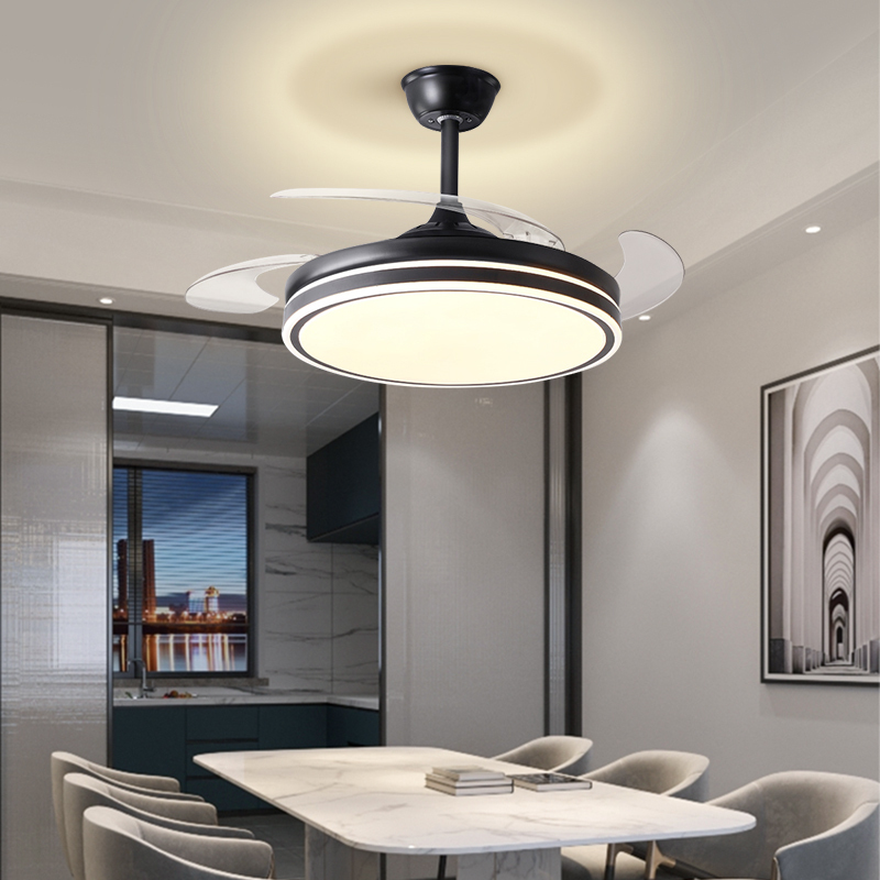 顾家照明2024新款隐形风扇灯现代简约餐厅吊灯遥控鸟巢吊扇灯隐形扇叶