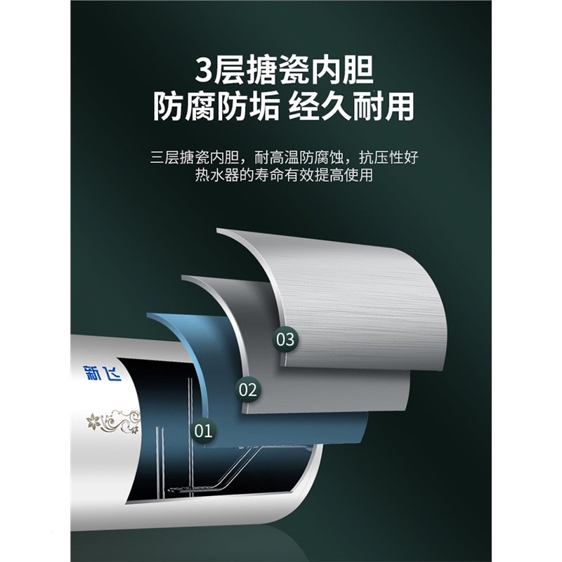 新飞电热水器50升家用储水式即热卫生间小型l热水器