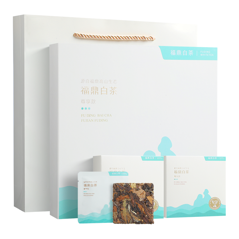 福鼎白茶小方片2016年老白茶叶贡眉枣香寿眉闷泡饼干茶盒装40片高清大图