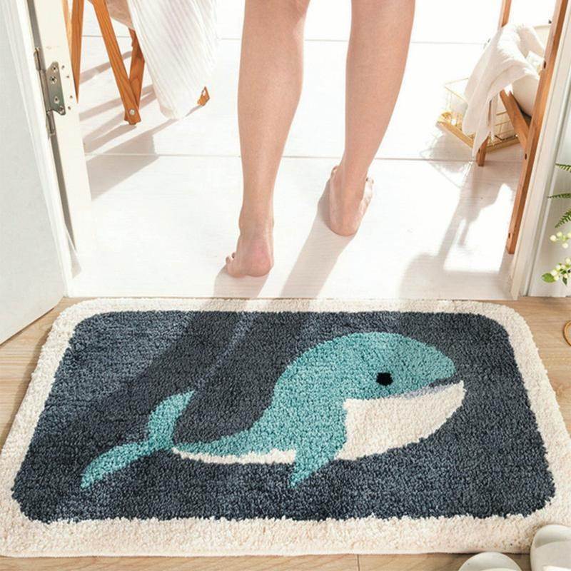 嘉创优品 卡通地垫门垫地毯卧室门口卫生间浴室防滑垫家用进门脚垫卫浴垫子 50*80CM[好运-厚款长毛]高清大图