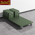 锦北军绿色金属托盘仓储应急物资周转野营装备带轮子2000*800*170mm