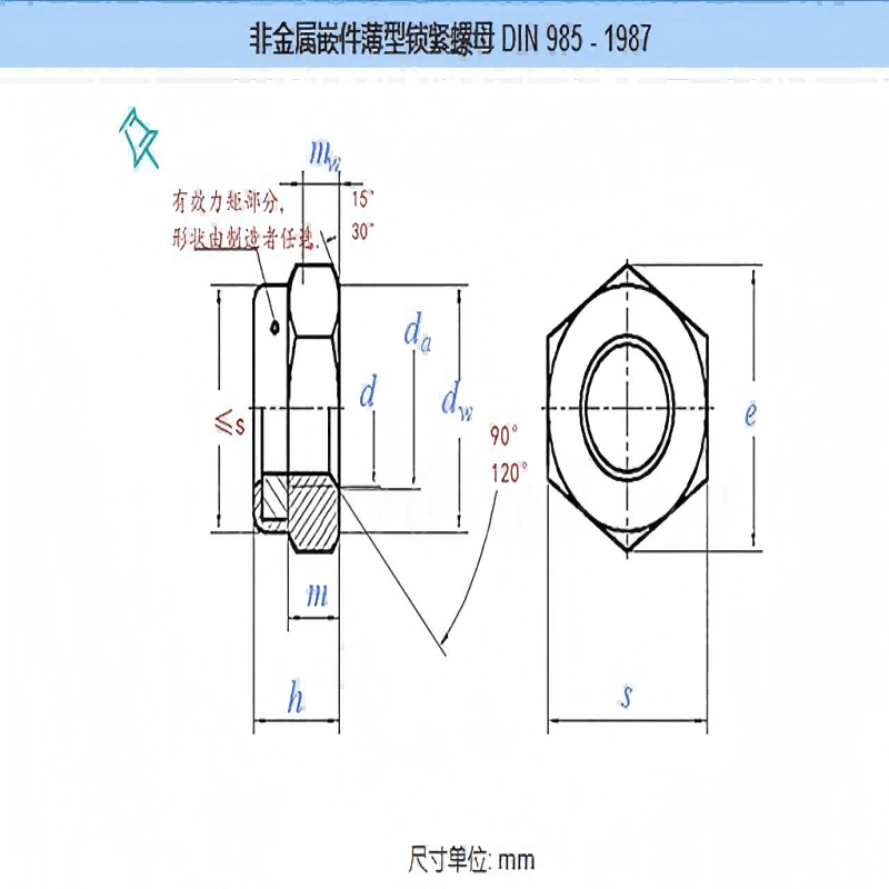 石哈尼龙自锁螺母M12高清大图
