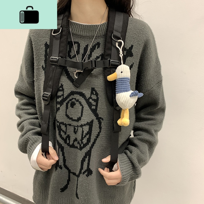 书包女韩版高中原宿ulzzang大学生大容量时尚潮流ins男双肩包背包NEW LAKE高清大图
