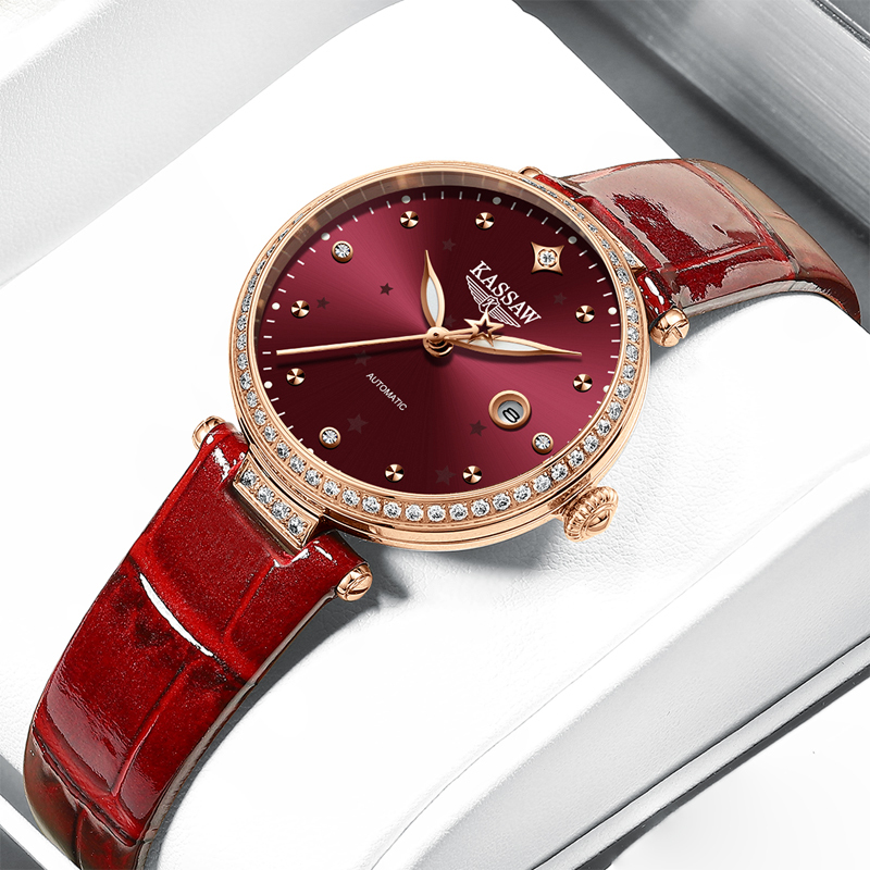 卡梭kassaw手表女士自动机械表女星空潮皮带防水时尚精选国产品牌商务