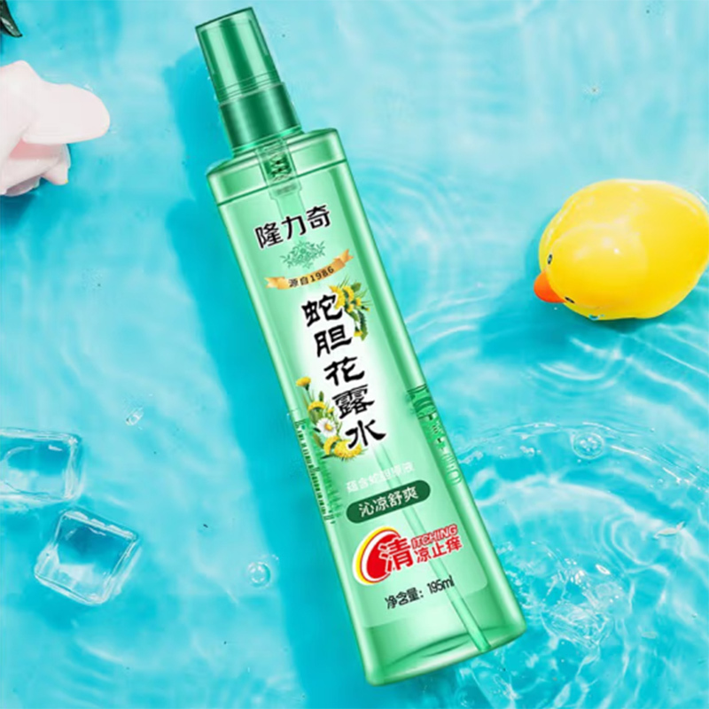 隆力奇蛇胆花露水195ml(竹叶清香型 清凉爽肤 防痱祛痱 蚊虫叮咬止痒)