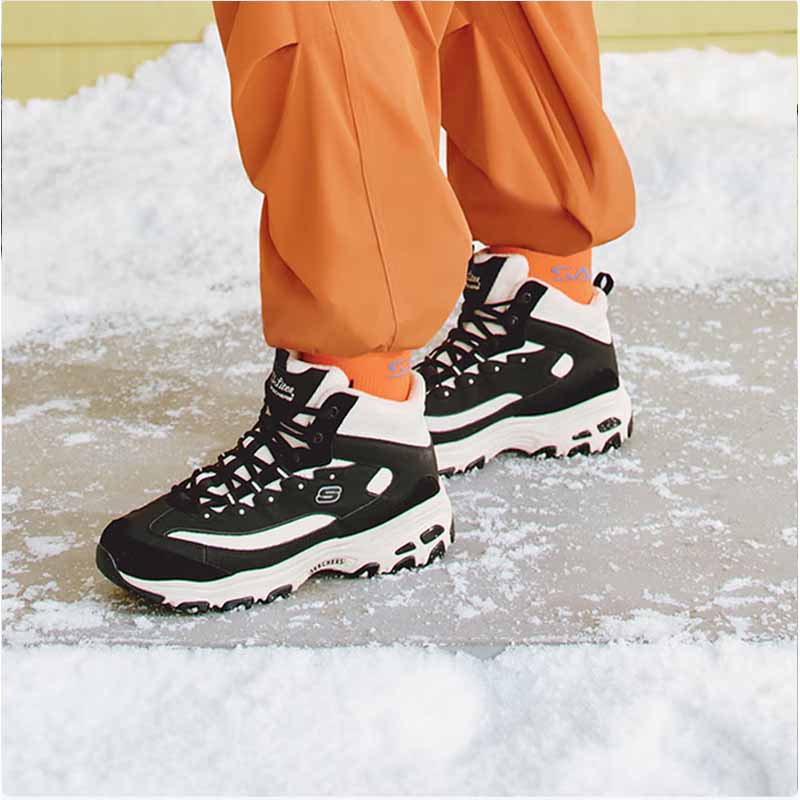 斯凯奇女款休闲熊猫鞋加绒167570/BKNT-5.5双高清大图