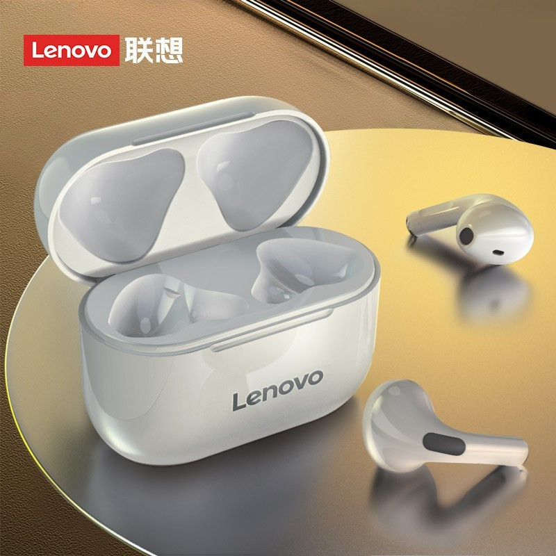 联想(Lenovo)蓝牙耳机 LP40 白色 TWS真无线 游戏影音通用音乐耳塞 半入耳式 适用于苹果安卓华为小米手机