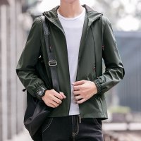 韦斯普 2019春季新款港风潮牌男士薄款连帽夹克男飞行夹克衫男装外套Q8852