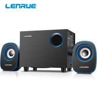 蓝悦LEnRuEC3 电脑音箱低音炮 2.1声道 多媒体笔记本 手机音响 木质音箱 蓝色