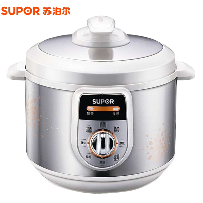 苏泊尔(SUPOR)电压力锅CYYB40YA10-90 4L 安全 不锈钢机身