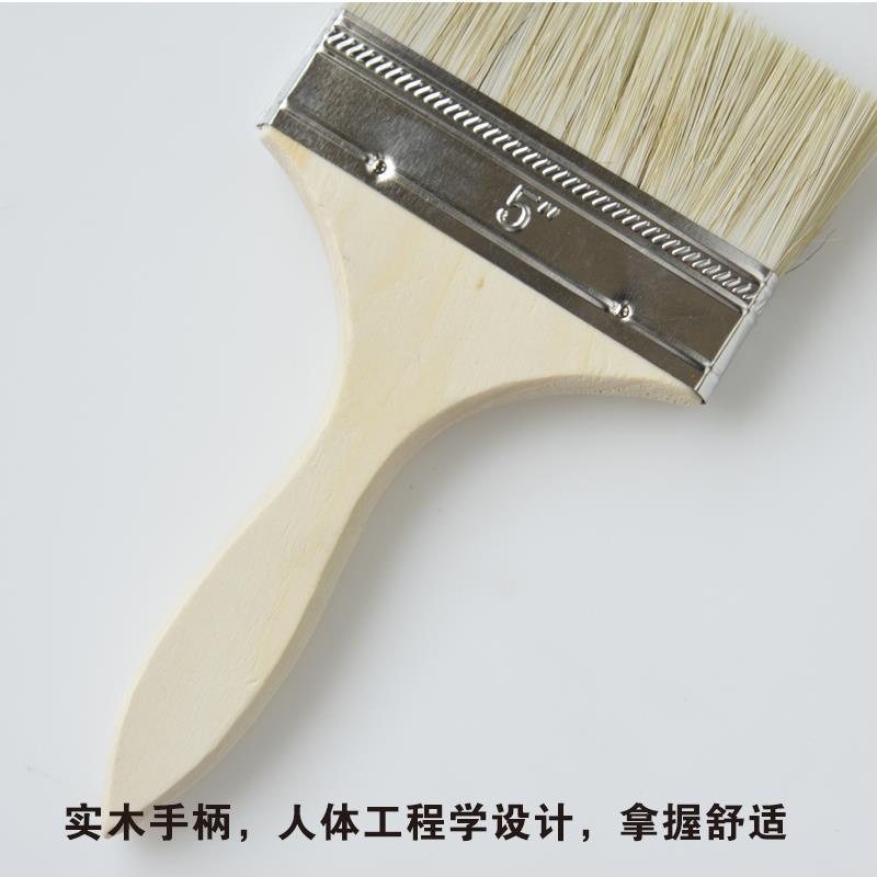 毛刷子工业用软硬毛胶水刷家用小号长毛刷烧烤猪毛刷棕毛油漆刷 加厚款6寸 5把价格