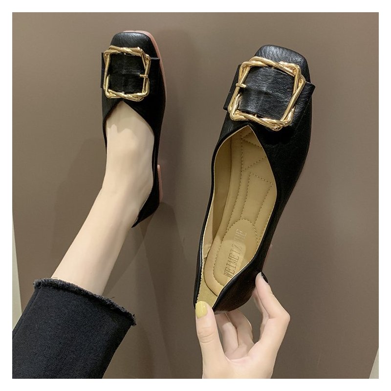 盛世尼曼春季瓢鞋2021年新款晚晚网红平底仙女单鞋百搭浅口孕妇软底