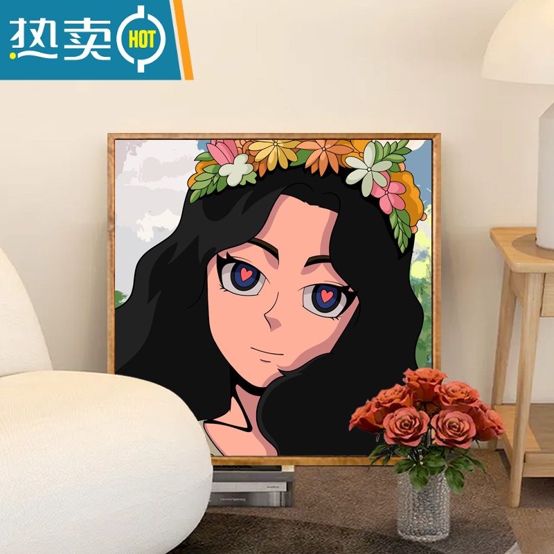 敬平数字油画diy油彩画手工填充温柔客厅装饰画手绘填色挂画礼物装饰画高清大图