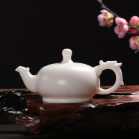 百鸿(Baihong)高白瓷陶瓷功夫茶具精品纯白色高温手工陶瓷泡茶壶德化白瓷茶壶 素烧羊脂玉至尊壶