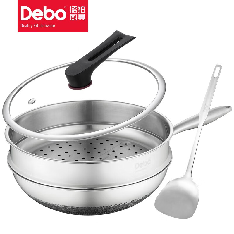 德铂(Debo)卡勒汉斯316不锈钢双面蜂窝不粘锅规格DEP-DS260B