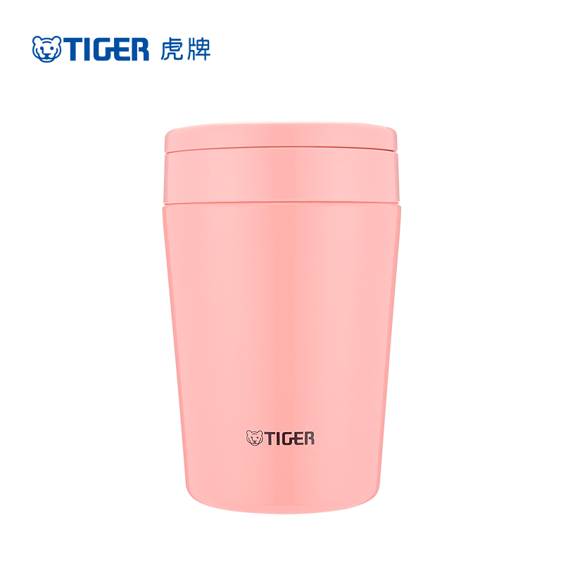 虎牌(tiger)保温杯MCL-A38C粉色PC304不锈钢真空杯汤焖烧杯大肚杯 380ml