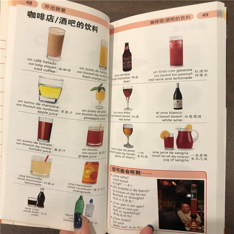 [正版]旅游教育从单词到会话 西英汉对照分类图解活用-西班牙旅游日常生活西语学习 (含光盘) 有声有图单词书系列 978高清大图