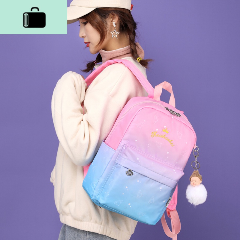 书包女韩版高中初中原宿ulzzang双肩包大容量简约百搭小学生背包NEWLAKE高清大图