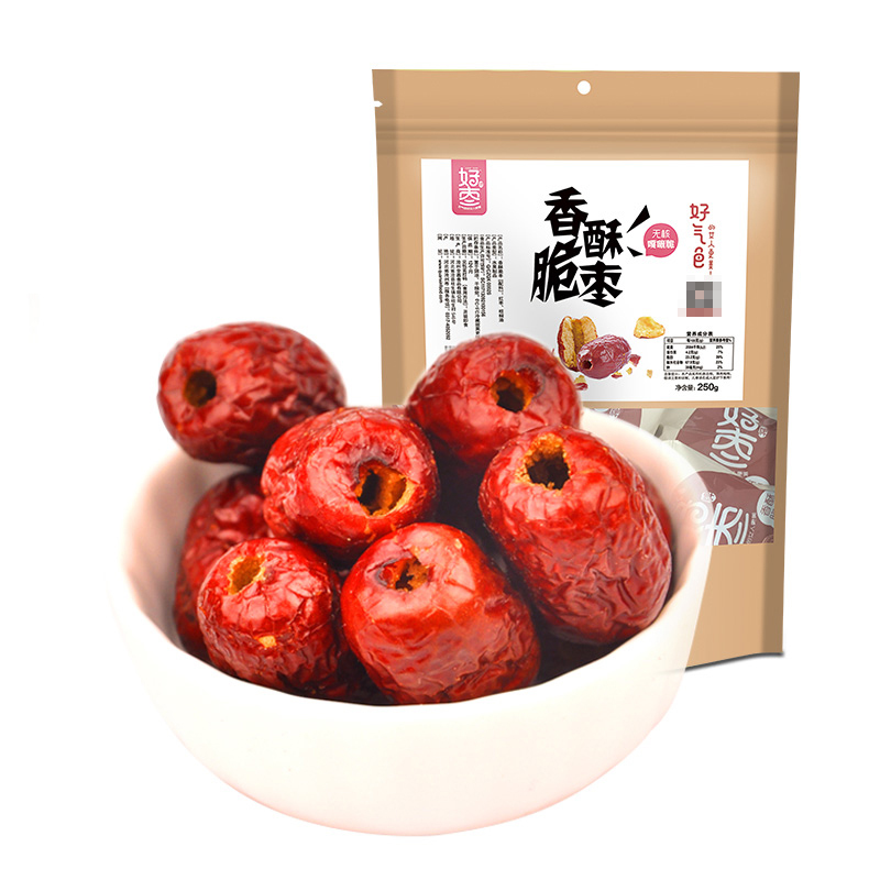 好牌 香酥脆枣 新疆酥脆若羌红枣 250g油炸脆枣酥脆 枣子 内含小包装 休闲零食 南北干货