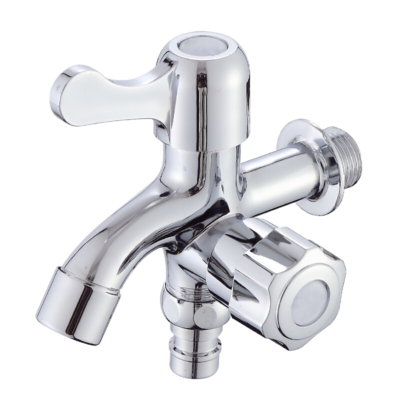 双头全铜洗衣机水龙头一进二出三通两用多功能笼头拖把池单冷龙头波迷