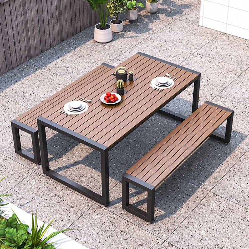 苏宁 金菲罗格 办公家具 户外休闲防腐木单桌 长桌160*70高清大图