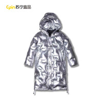 苏宁宜品带帽长款羽绒服9001