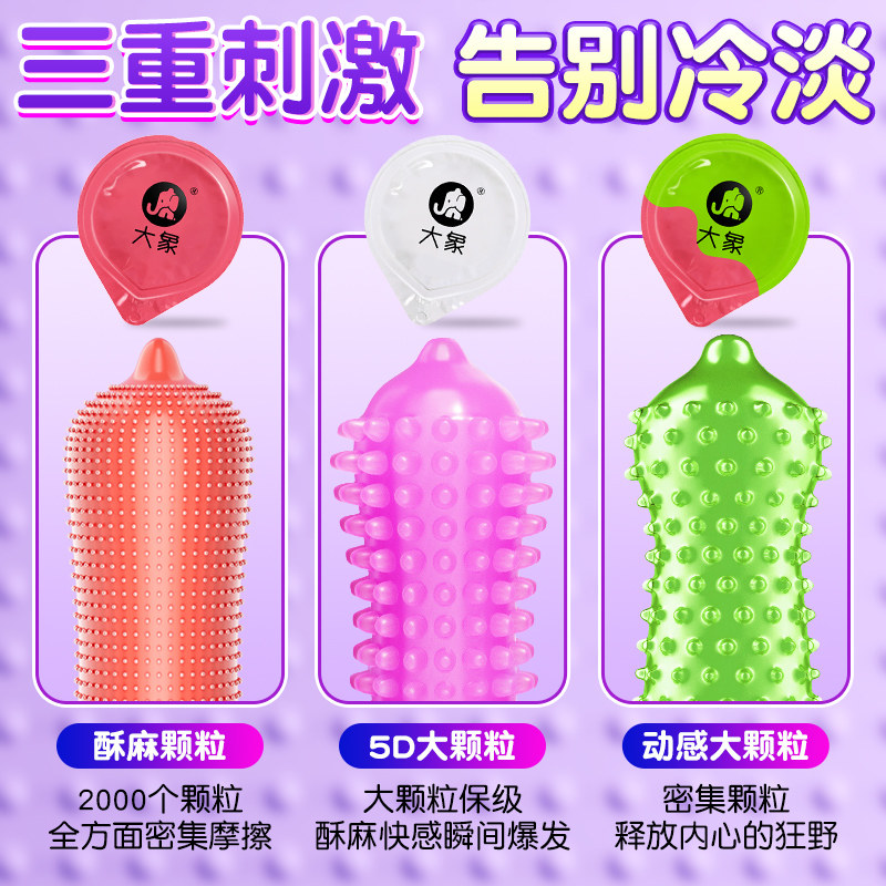 大象避孕套激爽颗粒精选三合一14只装男用带刺激超薄正品安全套套成人情趣计生用品byt高清大图