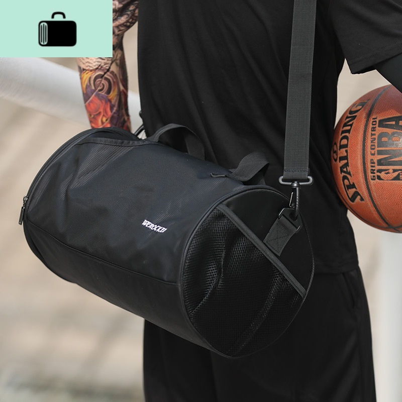 健身包男干湿分离圆筒单肩斜挎包大容量手提袋潮牌运动训练篮球包NEWLAKE高清大图