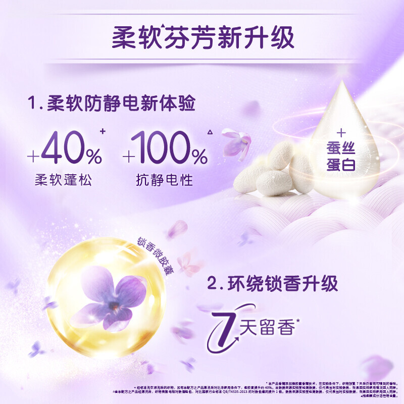 金纺衣物柔顺剂护理剂 柔软留香防静电 漂洗时中和洗衣液残留 怡神薰衣草3KG高清大图