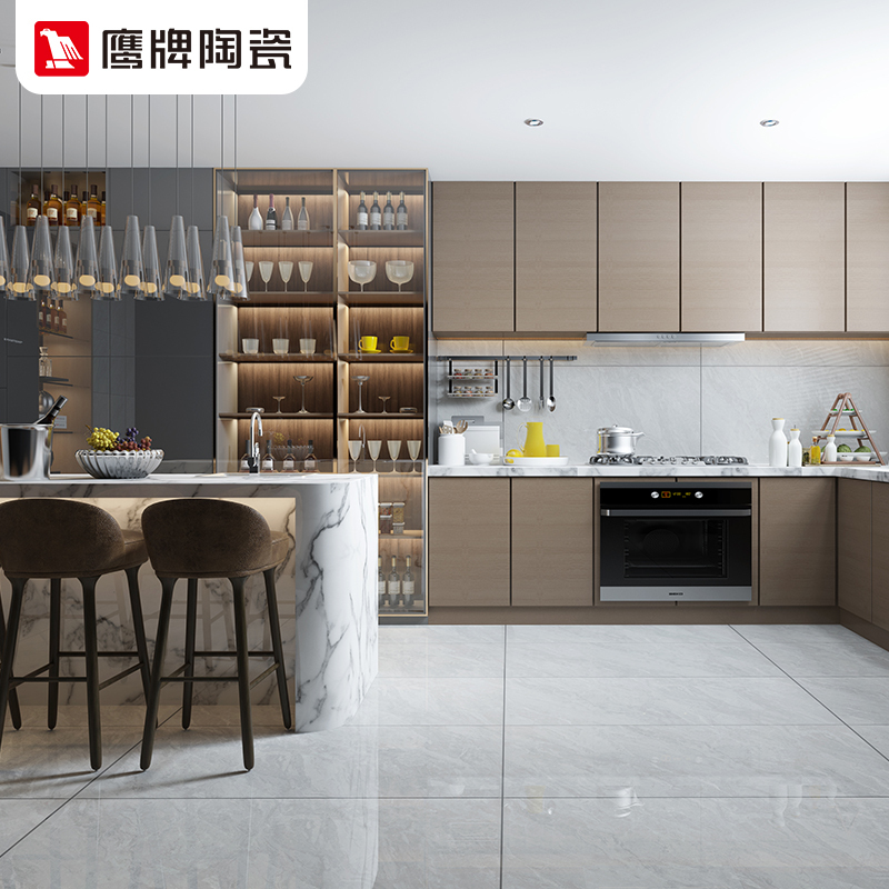 鹰牌瓷砖1200x600地板砖客厅通体大理石防滑耐磨地砖 云灰石