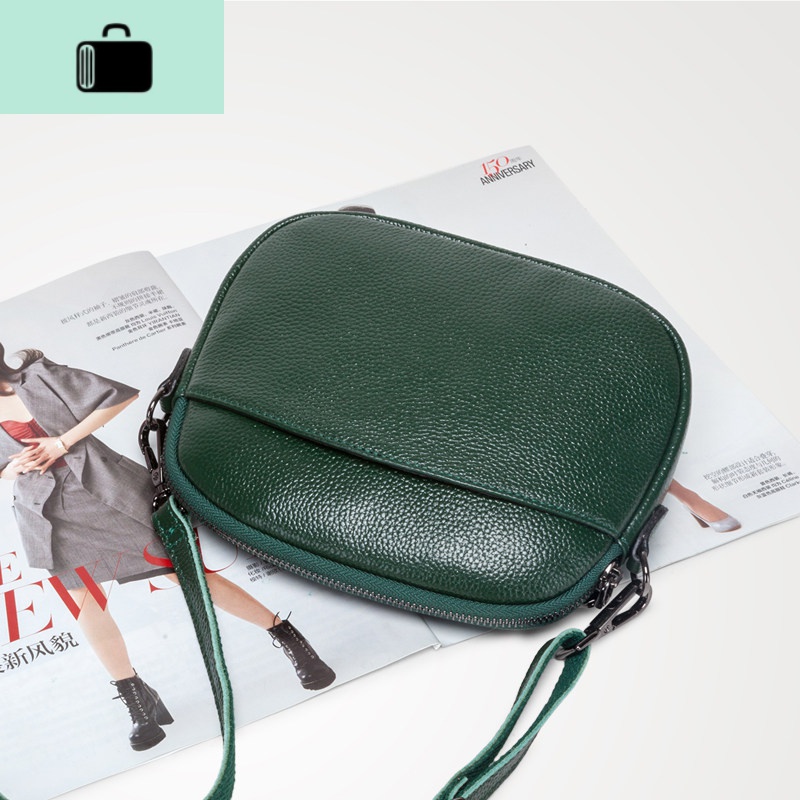 2020新款潮上新夏天小包百搭单肩斜挎包真皮女包手机迷你贝壳包女NEWLAKE 墨绿色小号