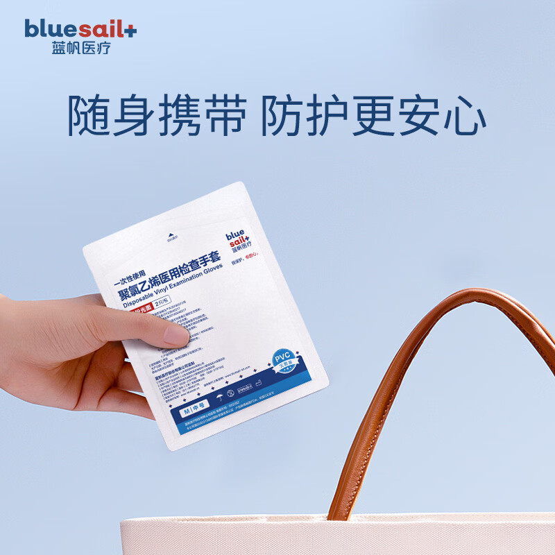 蓝帆医疗 医用橡胶手套 中号高清大图
