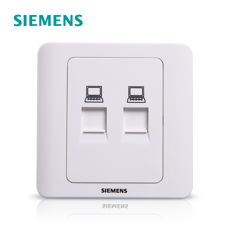 官方正品西门子siemens电脑线插座面板远景雅白二位双电脑络插口口