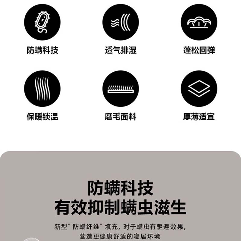 LOVO 润洁舒睡防螨被 200*230高清大图