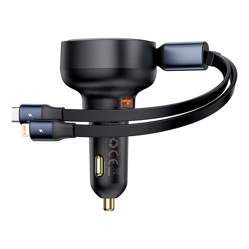 倍思(BASEUS) 途享Pro 车载充电器 U+C & iP伸缩线 60W