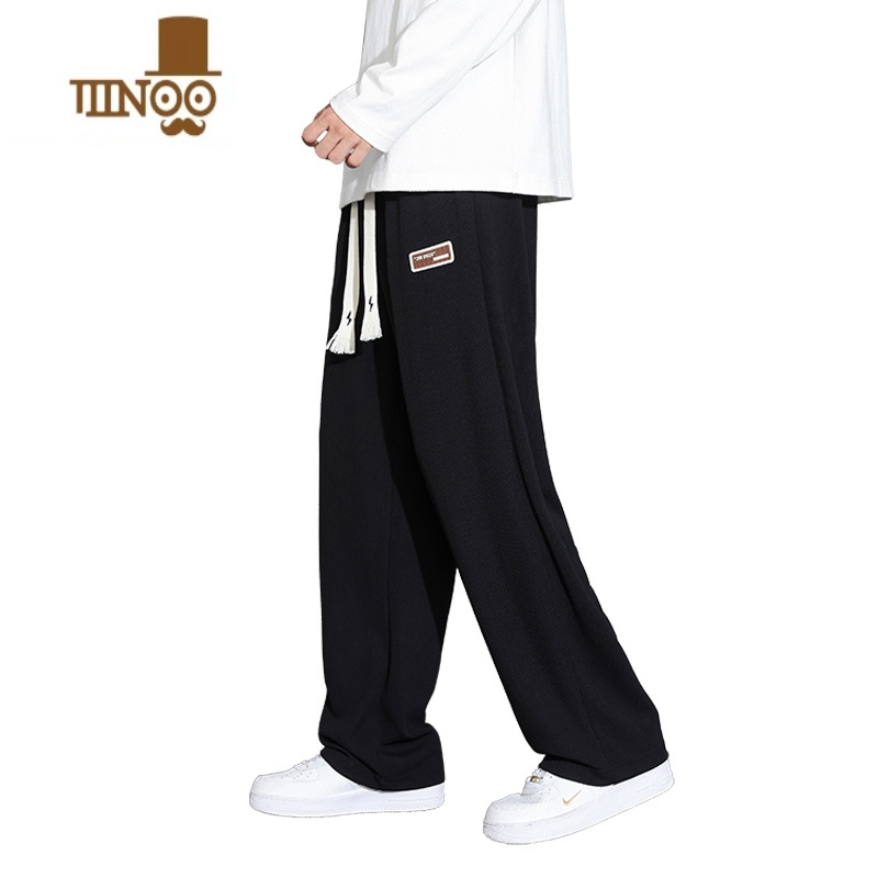 YANXU裤子男士宽松直筒阔腿卫裤男款潮牌装运动百搭休闲长裤高清大图