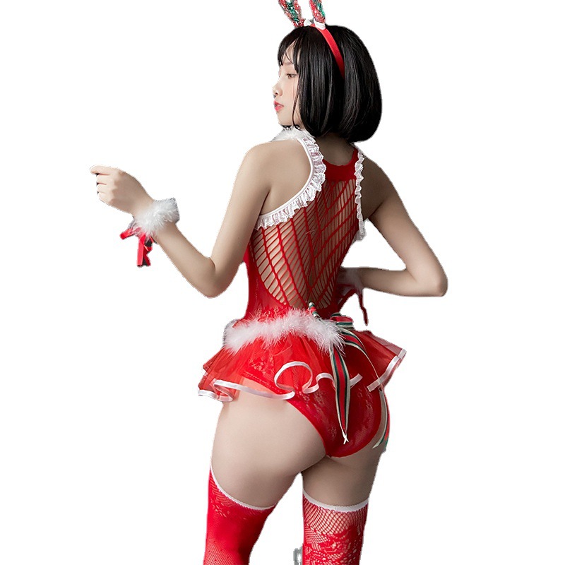 诗魅莎女式情趣内衣性感睡衣裙角色扮演圣诞麋鹿套装cos破洞开档露乳免脱诱惑骚透视明激情制服血滴子吊带连体网衣丝袜成人用品高清大图