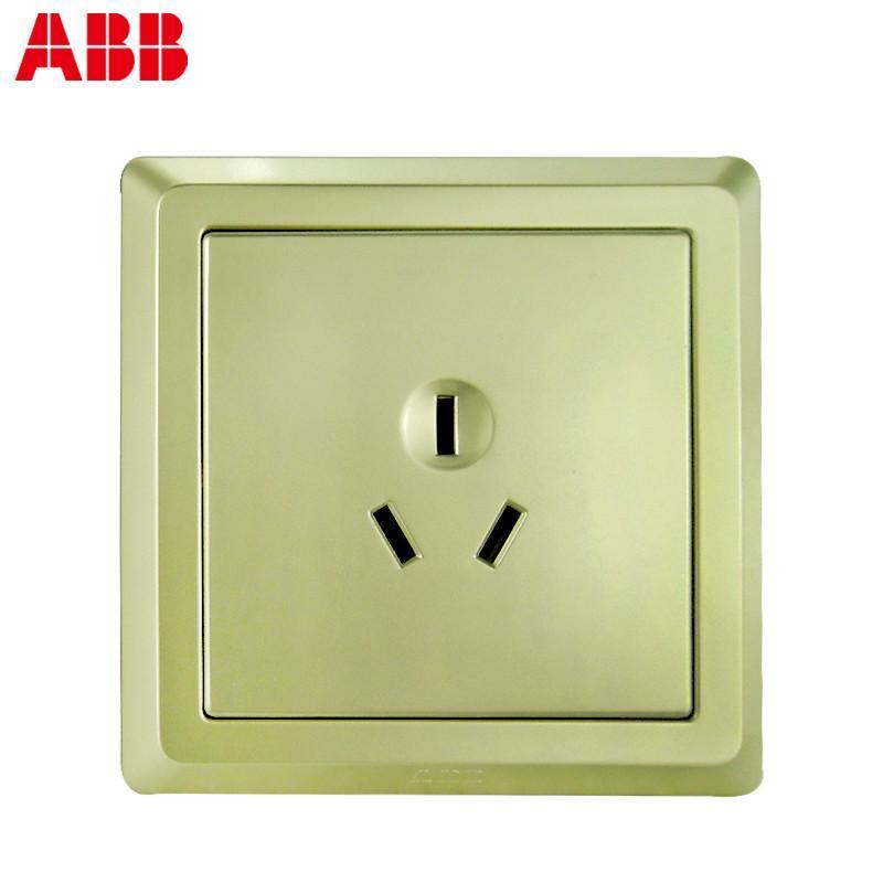 ABB开关插座 德逸珍珠金色 10A三孔墙壁电源插座面板AE203-PG