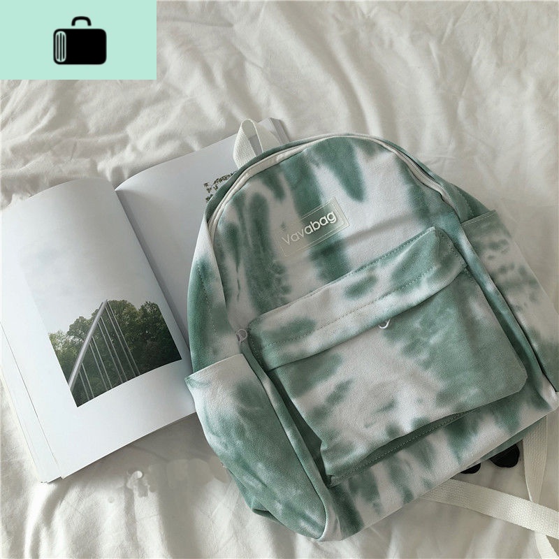 古着感书包女学生韩版初中森系帆布双肩包ins日系高中大学生背包NEWLAKE 【布料升级-超好质量】绿色