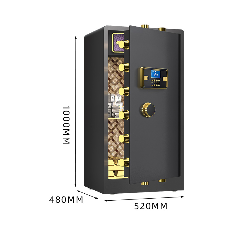 臻远ZY-NW-BXGS-52 全钢实心保险柜办公防盗保险箱 高100cm黑色电子款高清大图