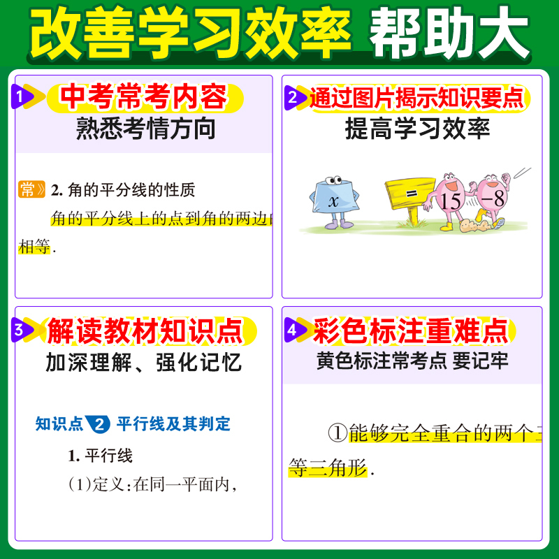 数理化合订本 初中通用 [正版]2024新图解速记初中数理化公式定律基础知识手册大全知识点速查速记七八九年级中考备考复习