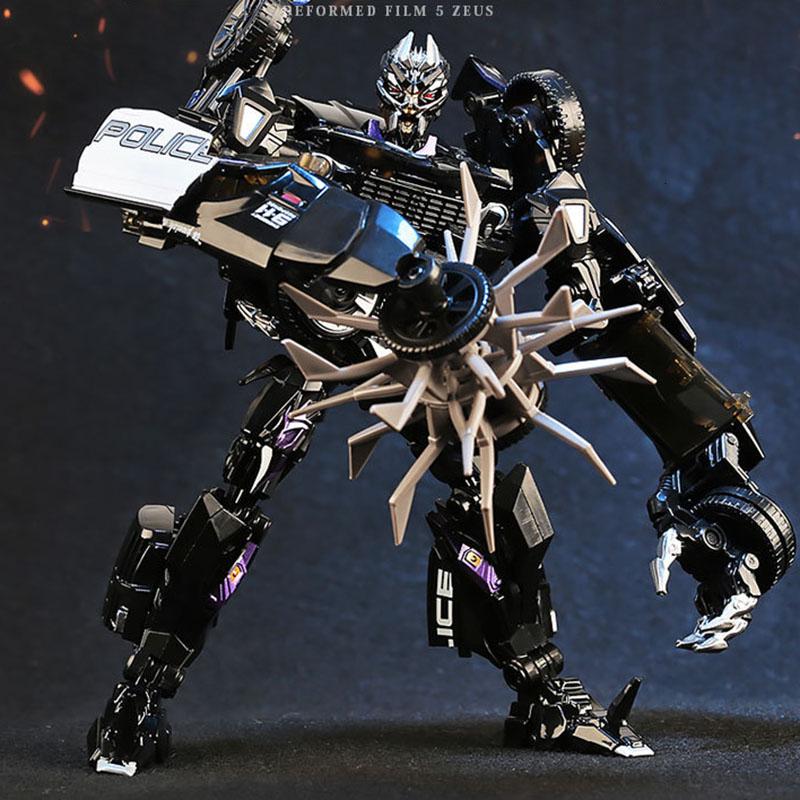 黑曼巴变形玩具金刚电影5五mpm05路障警车玩具变形机器人黑曼巴路障送