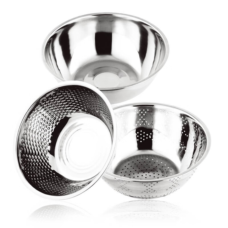 浮士德 礼包淘洗三件套(面盆28cm+麻面盆26cm+米筛24cm)+蒸火锅28cm FM-002高清大图