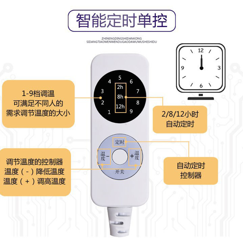 CCKO舒适绒单人双人电热毯代加工学生宿舍用安全电褥子-绒面-高低档[单人单控长1.8米*宽0.9米]花型随机高清大图