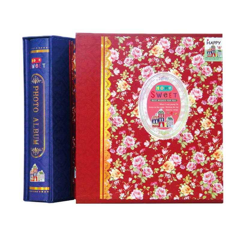 7寸过塑插页式盒装相册 创意礼品类礼盒套装家庭七寸100张照片影集 情侣相册纪念本 儿童宝宝生日成长记录纪念册