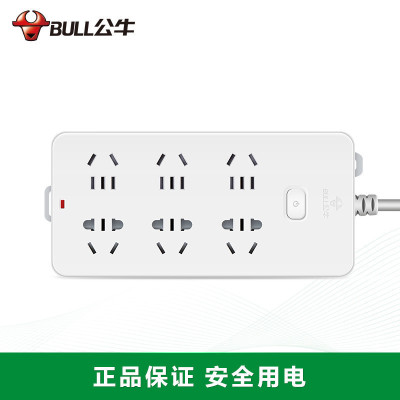 公牛(bull)插座接线板插排插线板拖线板插板GN-109K六孔3米 单只装 ZG