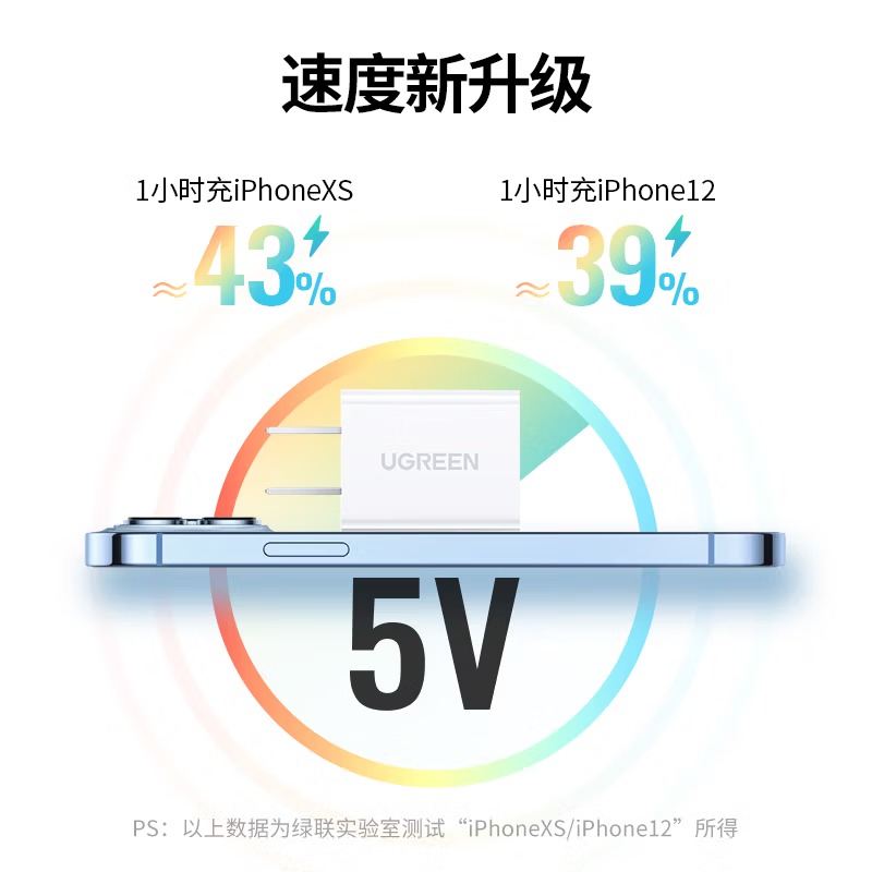 绿联 5V/1A充电器通用苹果手表apple watch/iPhone12/华为安卓手机电源适配器快充头50714高清大图