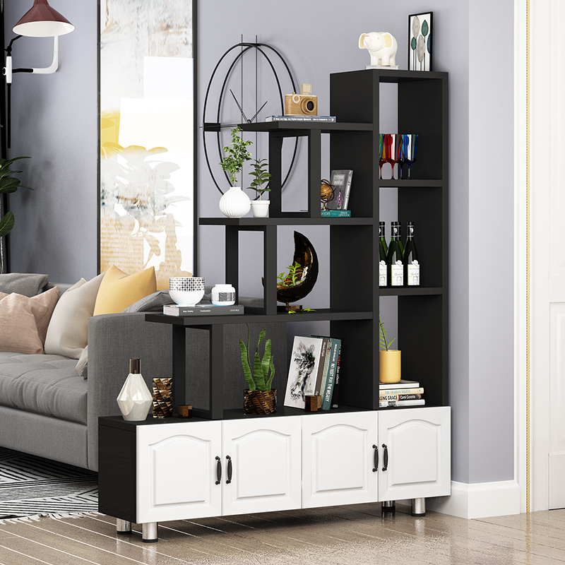 客厅隔断闪电客玄关柜酒柜装饰屏风柜现代多层置物架花架厅鞋架一体