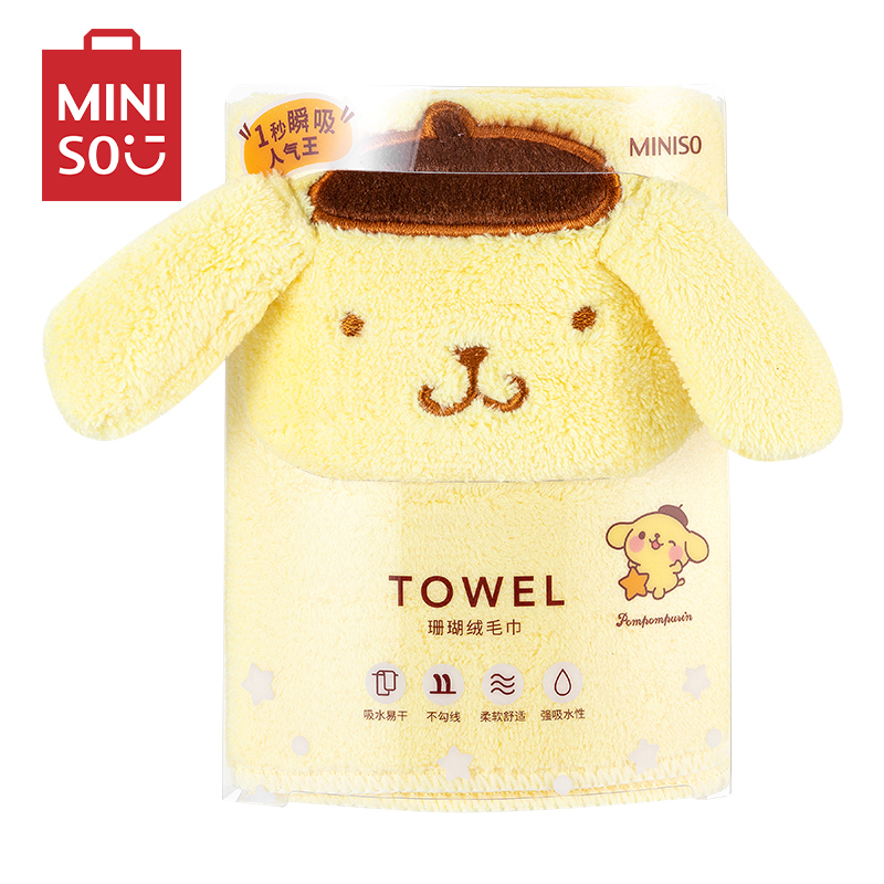 名创优品(miniso)Sanrio Characters珊瑚绒柔软吸水毛巾浴巾高清大图