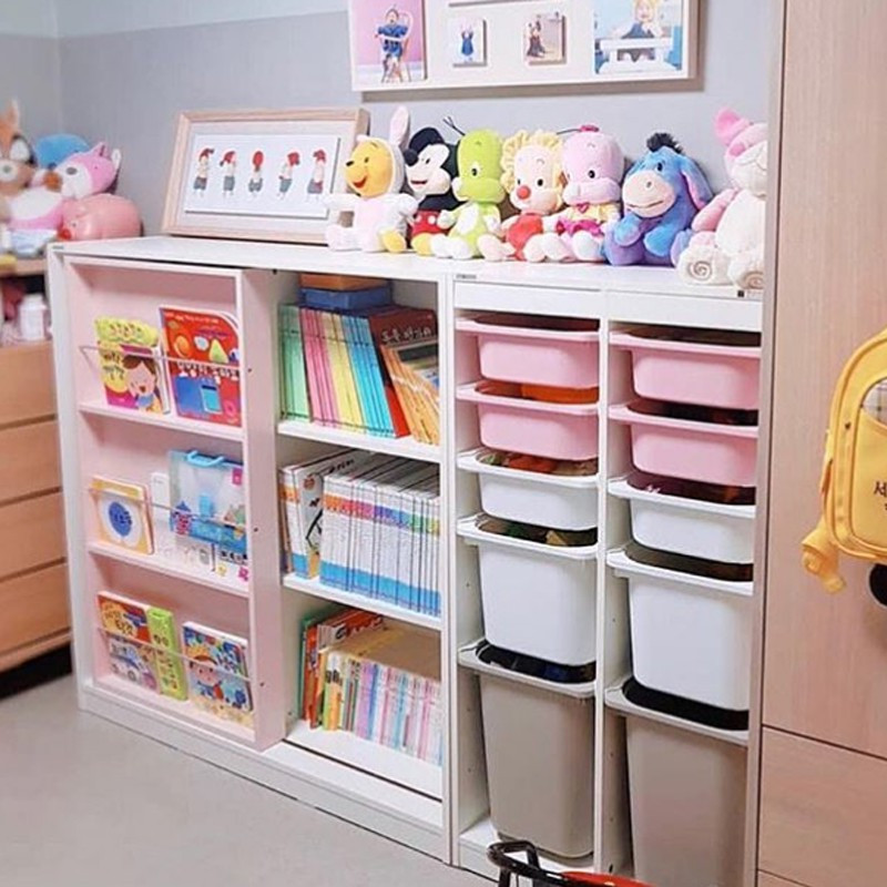 实木儿童柜学生落地书架置物架幼儿园绘本架玩具收纳柜书柜收纳柜三维